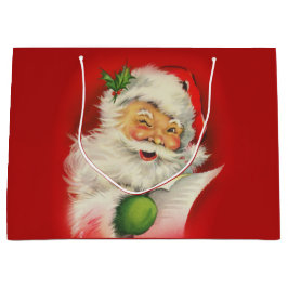 Bolsa De Regalo Grande Navidades de Vintage Santa Claus