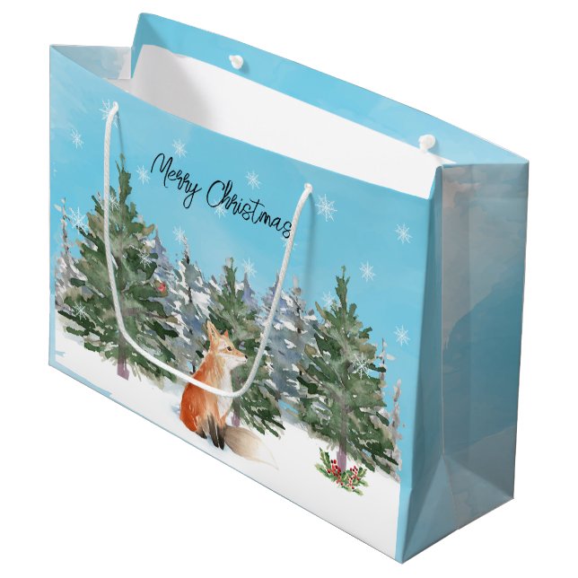 Bolsa De Regalo Grande Navidades de Woodland Fox (Angulo Anverso)