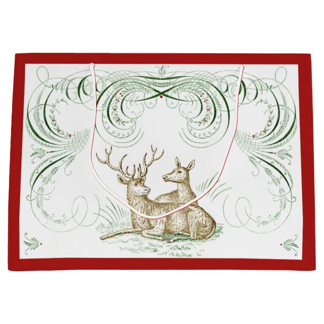 Bolsa De Regalo Grande Navidades Deer (Anverso)