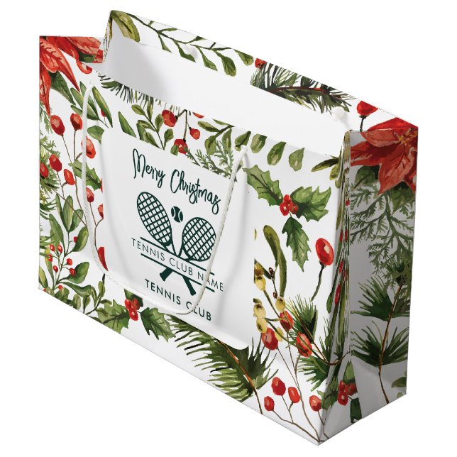 Bolsa De Regalo Grande Navidades del Club de Tenis Red Berries Greenery (Angulo Anverso)