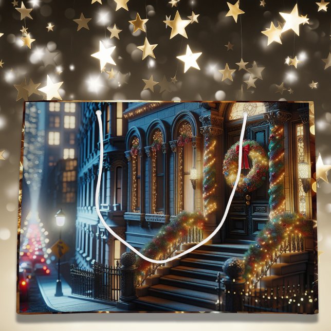 Bolsa De Regalo Grande Navidades del edificio Brownstone del centro de la (Subido por el creador)
