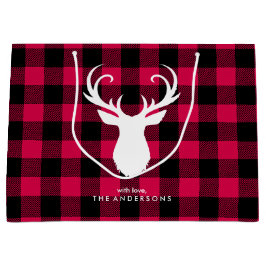 Bolsa De Regalo Grande Navidades del patrón de sebo rojo festivo