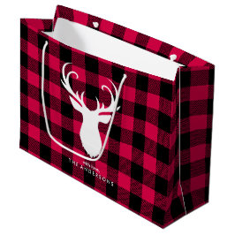 Bolsa De Regalo Grande Navidades del patrón de sebo rojo festivo