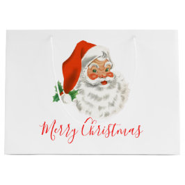 Bolsa De Regalo Grande Navidades del Retro Vintage Jolly Santa Claus