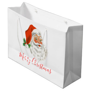 Bolsa De Regalo Grande Navidades del Retro Vintage Jolly Santa Claus