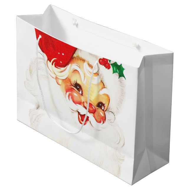 Bolsa De Regalo Grande Navidades del Viejo Santa Claus Retro Jolly (Angulo Anverso)