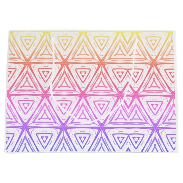 Bolsa De Regalo Grande Navidades diamantes rosas y amarillos (Anverso)