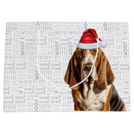 Bolsa De Regalo Grande Navidades divertidos Basset Hound Dog Lover