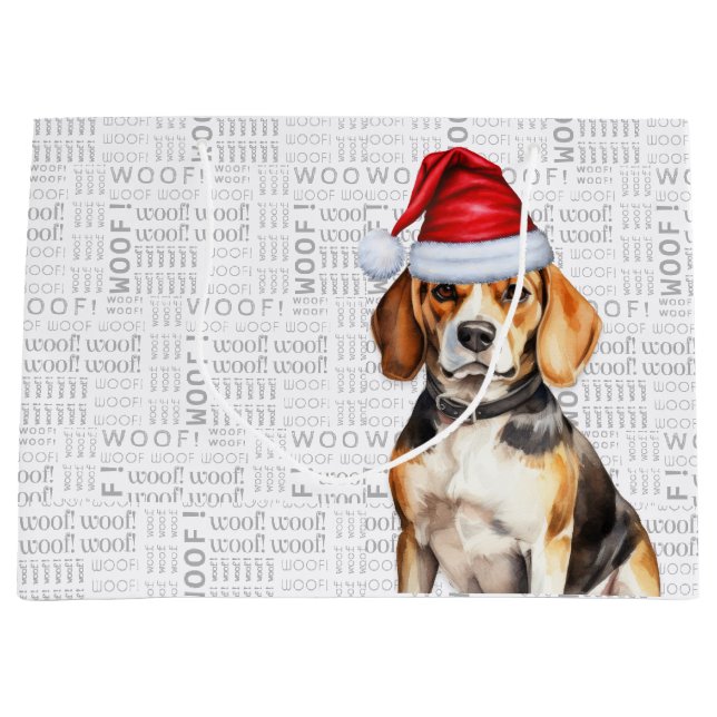 Bolsa De Regalo Grande Navidades divertidos Beagle Dog Lover (Anverso)
