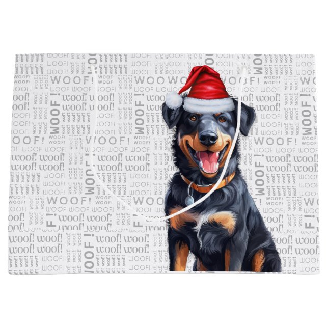 Bolsa De Regalo Grande Navidades divertidos Beauceron Dog Lover (Anverso)