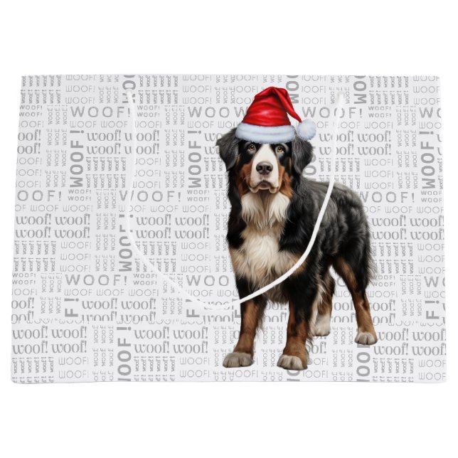 Bolsa De Regalo Grande Navidades divertidos Bernese Mountain Dog Lover (Anverso)
