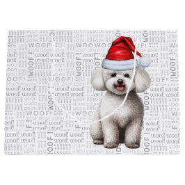 Bolsa De Regalo Grande Navidades divertidos Bichon Frise Dog
