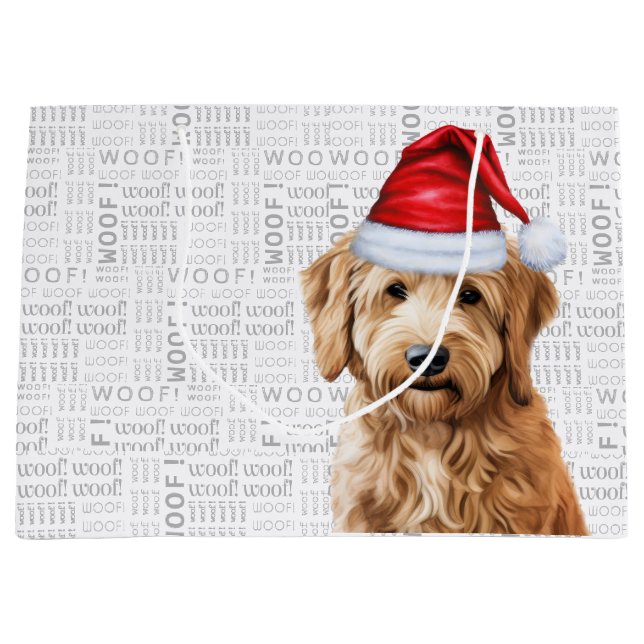 Bolsa De Regalo Grande Navidades divertidos Goldendoodle Dog Lover (Anverso)