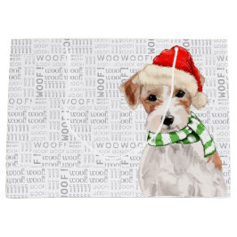Bolsa De Regalo Grande Navidades divertidos Jack Russell Terrier Dog