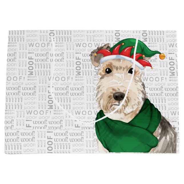 Bolsa De Regalo Grande Navidades divertidos Lakeland Terrier Dog Lover (Anverso)