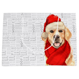 Bolsa De Regalo Grande Navidades divertidos Perro Golden Retriever Lover