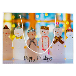 Bolsa De Regalo Grande Navidades elegantes de Snowman