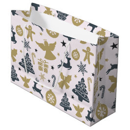 Bolsa De Regalo Grande Navidades elegantes Silhouette de oro y azul