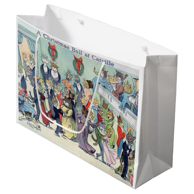 Bolsa De Regalo Grande Navidades en Catville, Louis Wain (Angulo Anverso)