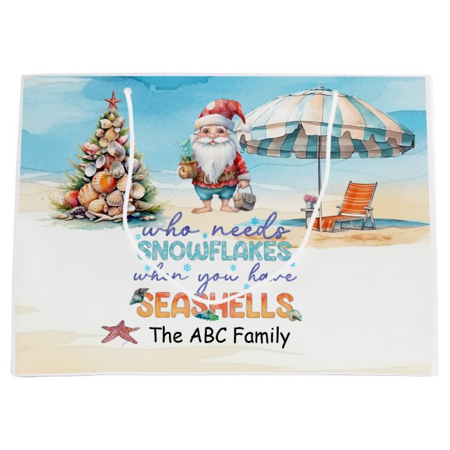 Bolsa De Regalo Grande Navidades en julio con SANTA CLAUS (Anverso)