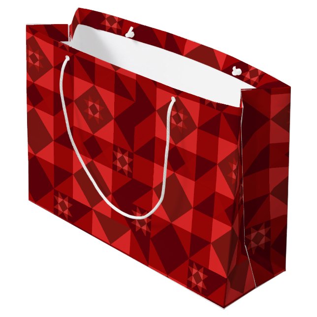 Bolsa De Regalo Grande Navidades Estrella Nórdica Roja (Angulo reverso)