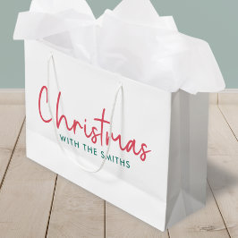 Bolsa De Regalo Grande Navidades familiares | Nombre de la familia Minima