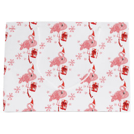 Bolsa De Regalo Grande Navidades Festividades Tropicales De Flamingo Rosa