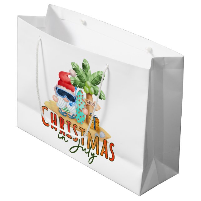 Bolsa De Regalo Grande navidades festivos playa de Julio gnome (Angulo Anverso)