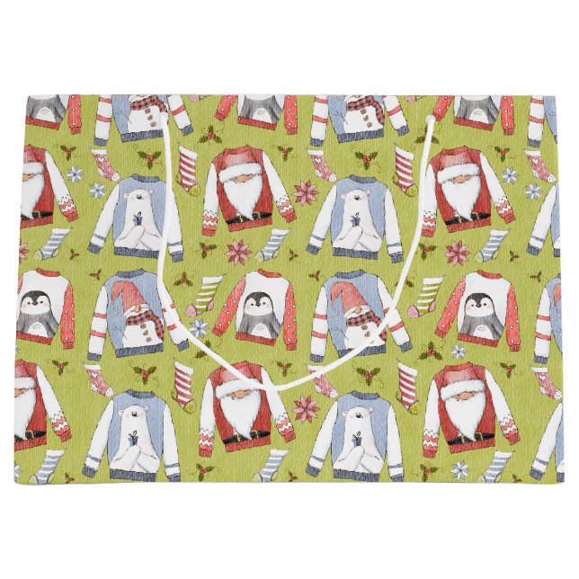 Bolsa De Regalo Grande Navidades festivos sudaderas y medias (Anverso)