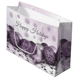 Bolsa De Regalo Grande Navidades Fiesta Pink Purple Ornamakes Snowflakes