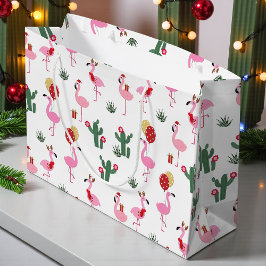 Bolsa De Regalo Grande Navidades Flamingo Fiesta | Vacaciones