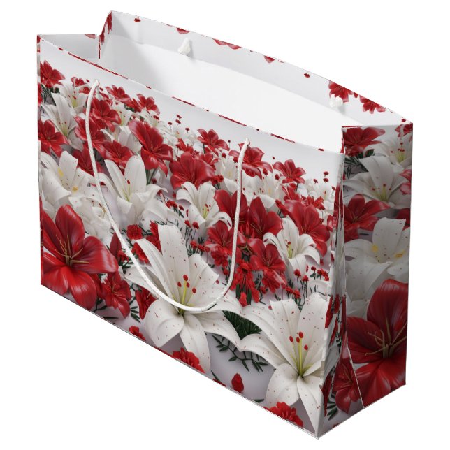 Bolsa De Regalo Grande Navidades Flores (Angulo reverso)
