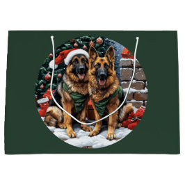 Bolsa De Regalo Grande Navidades German Shepherd Dogs