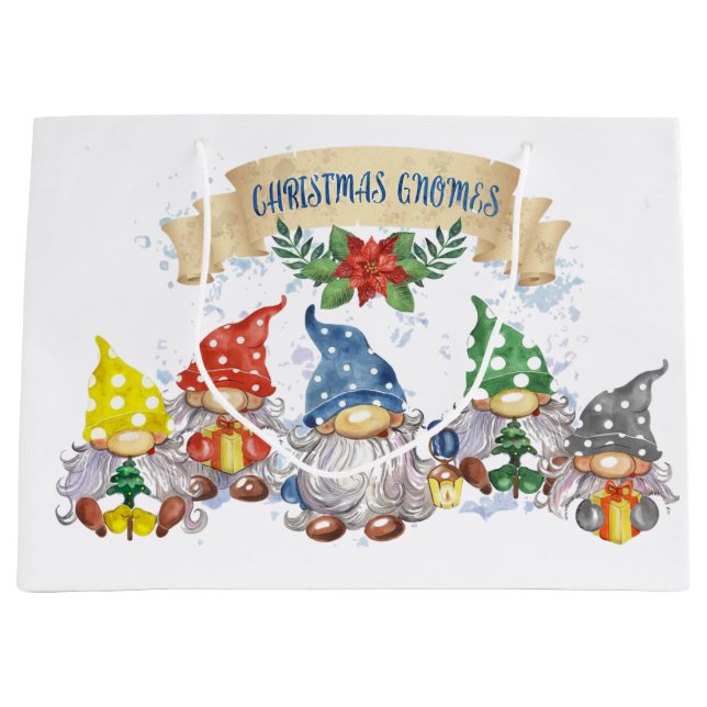 Bolsa De Regalo Grande Navidades Gnomes (Anverso)