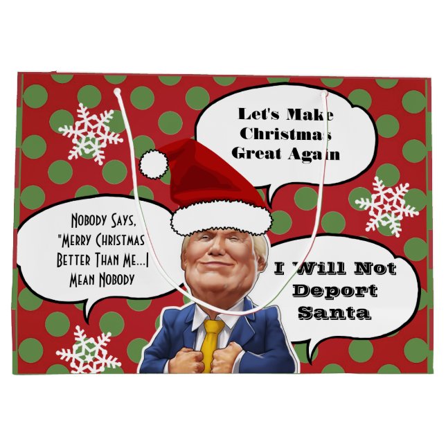 Bolsa De Regalo Grande Navidades graciosos de Trump (Reverso)