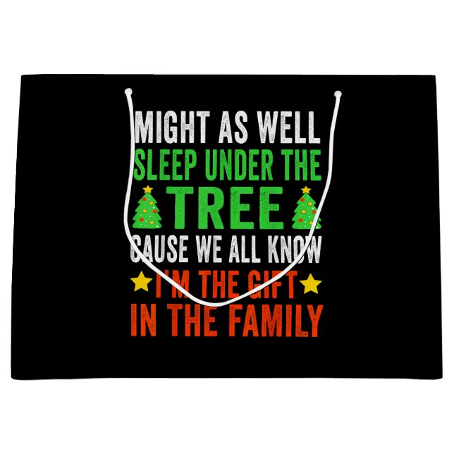 Bolsa De Regalo Grande Navidades graciosos Navidades niños Pajamas Chicas (Anverso)