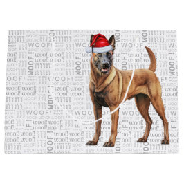 Bolsa De Regalo Grande Navidades graciosos Perro Malinois Belga Lover