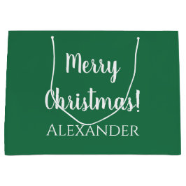 Bolsa De Regalo Grande Navidades Green Merry Christmas Personalizado
