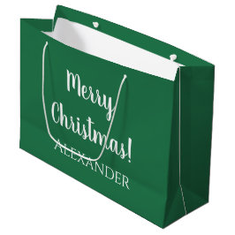 Bolsa De Regalo Grande Navidades Green Merry Christmas Personalizado