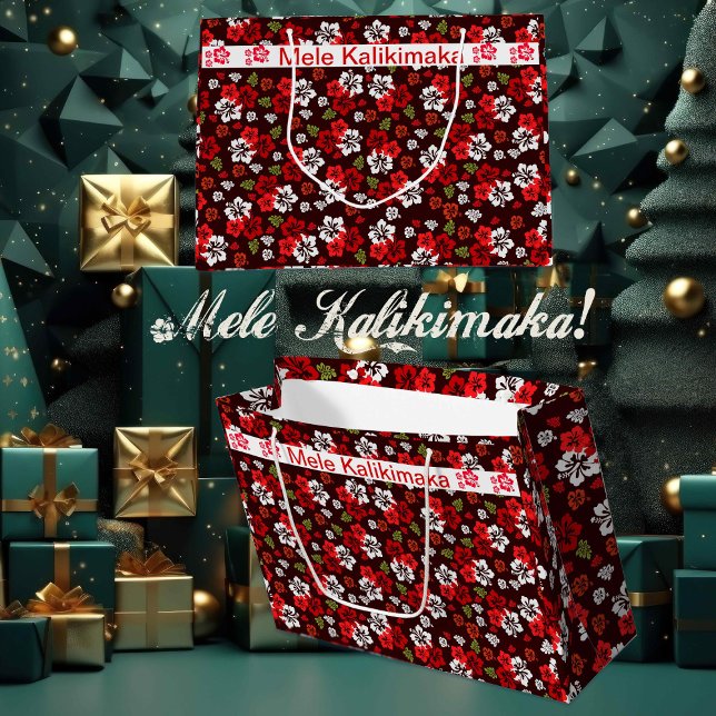 Bolsa De Regalo Grande Navidades hawaianos Hibiscus Big Gift Bag (Mele Kalikimaka Gift Bag)