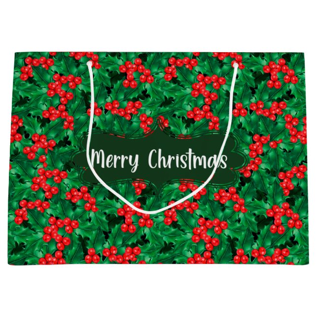 Bolsa De Regalo Grande Navidades Holly Gift Bag (Anverso)