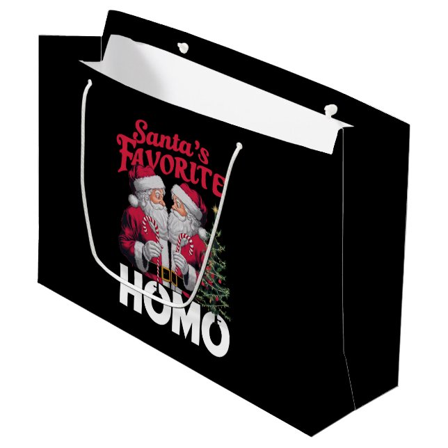 Bolsa De Regalo Grande Navidades homosexuales favoritos de Santas (Angulo Anverso)