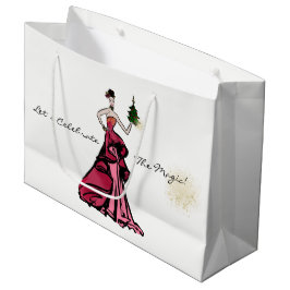 Bolsa De Regalo Grande Navidades Ilustracion de moda con árbol