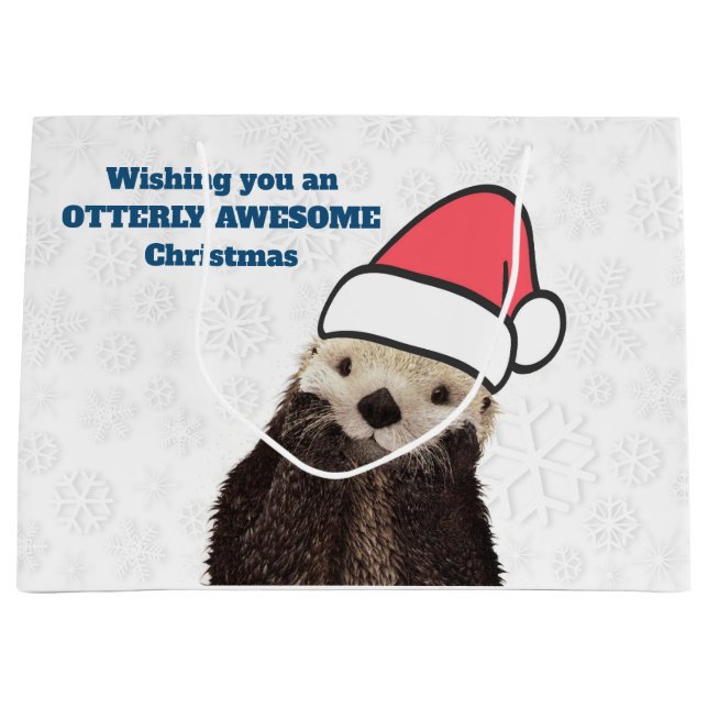 Bolsa De Regalo Grande Navidades increíblemente asombrosos Otter Funny Pu (Anverso)