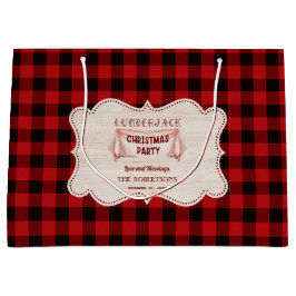 Bolsa De Regalo Grande Navidades Lumberjack Fiesta Red Buffalo Wood