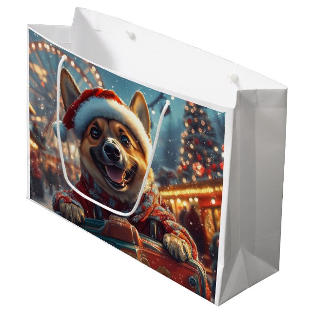 Bolsa De Regalo Grande Navidades malineses de montaña rusa (Angulo Anverso)