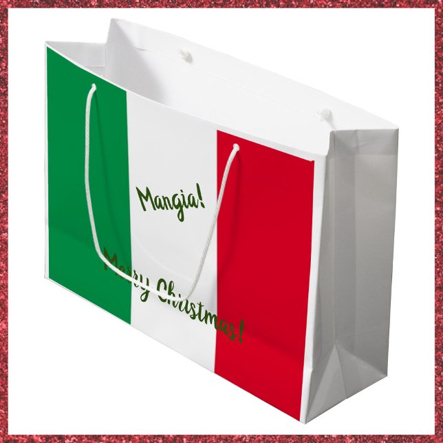 Bolsa De Regalo Grande Navidades Mangia Bandera Italiana Rojo Blanco y Ve (Subido por el creador)