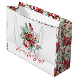 Bolsa De Regalo Grande Navidades merry & Bright Flores botánicas