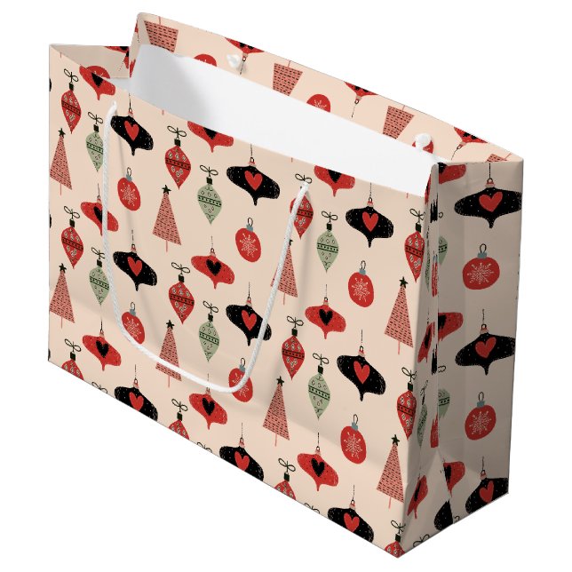 Bolsa De Regalo Grande Navidades modernos de mediados del siglo XX (Angulo Anverso)