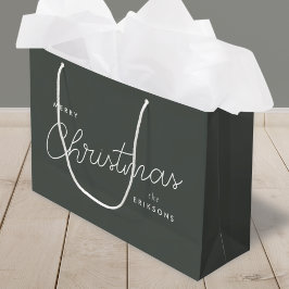 Bolsa De Regalo Grande Navidades modernos de moda | Dusky verde oscuro